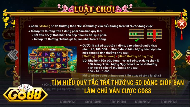 Nắm vững quy tắc 50 dòng cược giúp hội viên tối ưu hóa tỷ lệ thắng tại Go88